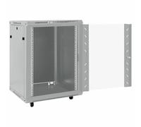 Armadio di rete, 60 x 60 x 80 cm, armadietto per server da 19 pollici, con ruote e porta in vetro, chiudibile, per ufficio, infrastrutture IT