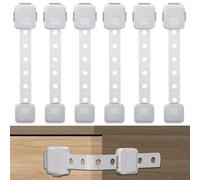 Armadio di sicurezza per bambini, autoadesivo, per serratura dell'armadio senza foratura, 6 pezzi, bianco