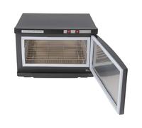 Armadio di sterilizzazione professionale per asciugamani con capacità 25 l, alloggiamento in acciaio inox per hotel, saloni, spa e famiglie (nero)