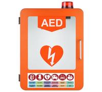 Armadio di stoccaggio for defibrillatore DAE, armadietto di pronto soccorso a parete for la maggior parte dei modelli di DAE, posizione della partizione regolabile(Orange)
