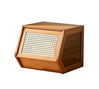 Armadio dispensa da cucina, con ante in vimini, credenze con ripiani in legno, armadietti impilabili, per sala da pranzo, soggiorno, bagno(Style A,Length 51)