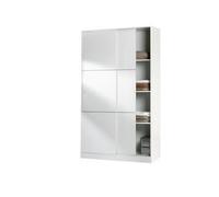 ARMADIO DUE ANTE SCORREVOLI E TRE RIPIANI LATERALI BIANCO LUCIDO CM. 120X50X200H