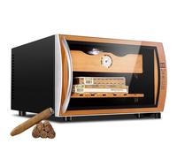 Armadio elettrico for sigari da 25 litri, humidor intelligente a temperatura costante con ripiani in legno di cedro, controllo touch intelligente + illuminazione a LED(Gold1)