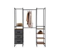 Armadio Estensibile 6 Moduli Con 3 Cassetti E 4 Ripiani Nero