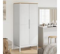 Armadio FLORO Bianco 77x53x171 cm in Legno Massello di Pino