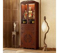 Armadio for Altare Buddista Con Ripiano Estraibile, Struttura Robusta for Sostenere Pesi, Ideale for Il Culto Buddista E L'archiviazione Nelle Sale Di Preghiera(S,Double drawer clear door)