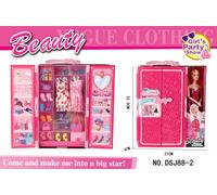 Armadio giocattolo con bambola per bambini 3+ con accessori