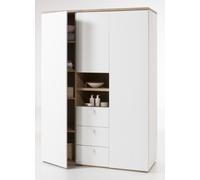 Composad | Armadio della Linea GLOBO con 3 cassetti, 3 Ante e 1 Vano, Armadio Cameretta, Camera da Letto, (LxAxP) 150,40x210x60,70 cm, Colore Rovere e Bianco, Made in Italy