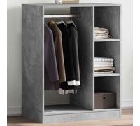 Armadio Grigio Cemento 77x48x102 cm in Legno Multistrato