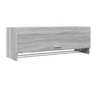 Armadio grigio Sonoma in legno 100 x 32,5 x 35 cm compatto con asta appendiabiti e spazio di archiviazione moderno per camera da letto corridoio e spogliatoio
