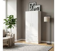 DecHome Armadio Guardaroba 2 ante battenti 80x52x180 cm Bianco Pop
