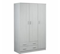 Armadio guardaroba 3 ante e 2 cassetti in legno Eucalipto Armadi 182x115x52