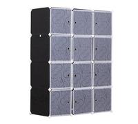 Armadio Guardaroba Componibile 111x47x145 cm Bianco e Nero