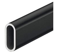 Armadio guardaroba GEDOTEC OVA | Appendiabiti in alluminio nero opaco | Tubo per armadio 1000 mm | Barra della lavanderia 30 x 14 mm | tubo per mobili per montaggio a parete e soffitto - 1 pezzo