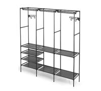 Armadio guardaroba Kipit Nero Metallo Stoffa polipropilene 160 x 36 x 170 cm