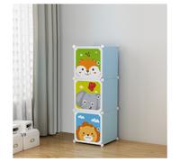 ARMADIO GUARDAROBA MODULARE PER BAMBINI A 3 SCOMPARTI A CUBO MOBILE CON ANTE DEC