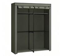 Armadio, Guardaroba Porta Abiti per Camera da Letto con 2 Barre Appendiabiti, Armadio Portatile in Tessuto, Pieghevole, per Armadio, 43 x 140 x 174 cm, Verde Salvia/Blu Scuro/Nero/Grigio/Viola Lavanda