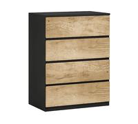 ARMADIO HOMCOM IT831-690V80MX - in pannello truciolare nero e rovere con 4 porte e 4