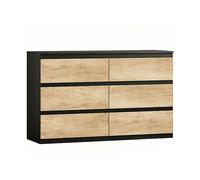 ARMADIO HOMCOM IT831-690V84MX - in truciolato nero e rovere con 6 cassetti