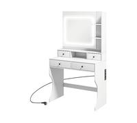 ARMADIO HOMCOM IT831-776V90WT - Toeletta trucco in truciolare bianco con 0 porte e 4 ripiani