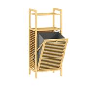 ARMADIO HOMCOM IT834-878V00ND - in bambù legno naturale grigio con 1 porta e 2 ripiani