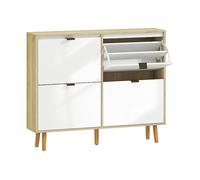 ARMADIO HOMCOM IT837-627V04WT - in MDF bianco lucido effetto rovere con 3 porte e 6