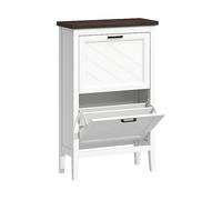 ARMADIO HOMCOM IT837-741V80WT - in MDF bianco e marrone con 2 porte e 2 ripiani