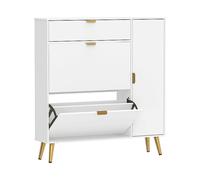 ARMADIO HOMCOM IT837-748V00WT - in truciolato bianco con 4 porte e 10 ripiani