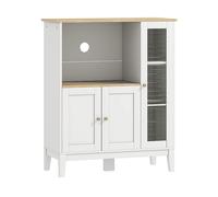 ARMADIO HOMCOM IT83A-043V00WT - in MDF bianco e legno naturale con 3 porte e 2 ripiani