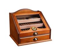 Armadio Humidor for Sigari for 100 Sigari con Umidificatore E Igrometro Scatola for Sigari in Legno di Cedro Custodia con Parte Superiore in Vetro for Uomini E Appassionati di Sigari