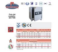 ARMADIO IGNIFUGO 825 TDE 83X69X72 HxLxP PER SUPPORTI MAGNETICI COMBINAZIONE D...