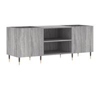 Armadio in legno Sonoma grigio 121 x 38 x 48 cm con gambe in ferro, spazioso e stabile per la conservazione dei dischi, ideale come armadietto fonofono e armadietto da soggiorno