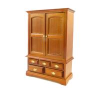 Armadio In Noce Per Casa Delle Bambole Miniatura 1:12 Mobili Per Camera Da Letto