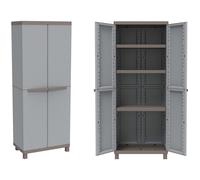 Armadio in Plastica Rattan Grigio Terry Tutto Piani Mobile 2 Ante Salvaspazio