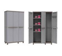 Armadio In Resina Terry 3 Ante Tuttopiani Portascope 102x39x170 Cm Rattan
