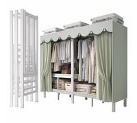 Armadio in tessuto, pieghevole, carico 499 kg, resistente, portatile, con copertura per armadi da camera da letto, organizer autoportante in metallo per indumenti da appendere