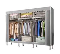 Armadio in Tessuto Portatile, Guardaroba con Copertura in Tessuto, Portabiti, Appendiabiti per Soggiorno, Camera da Letto, Studio,168x46x173cm