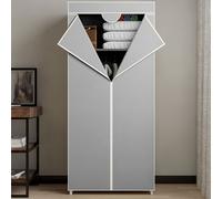 Armadio in tessuto TNT Guardaroba Appendiabiti con ripiano 70x46x160 cm Grigio