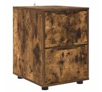 Armadio Legno Ingegnerizzato Rovere Fumé 40 x 48 x 57 cm | 2 cassetti, cuscinetto a sfere, altezza regolabile, piedi cimabella, superficie liscia