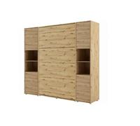 Armadio Letto a scomparsa Lenart Loisir +2 Ante Verticale 160x200 cm Rovere Artisan Pieghevole a Parete