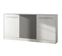 Armadio letto a scomparsa per il tempo libero BB - orizzontale 90 x 200 cm Bianco Artigiano/Grafite pieghevole da parete Roddy
