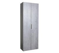 ARMADIO LIBRERIA MOBILE COLONNA 2 ANTE 5 RIPIANI BAMBEY BIANCO CEMENTO ROVERE