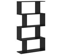 Armadio Libri 4 Livelli 70x24x129 cm Rovere Nero | Legno ingegnerizzato, 4 ripiani, design moderno, uso interno, finitura rovere nero
