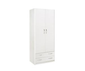 Armadio Linea Modern Bianco Frassino 91 x 52 x h 210 cm a 2 Ante e 2 Cassetti in