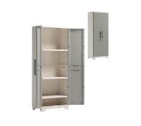 Keter armadio Linear Wood alto in resina grigio tortora