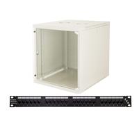 Armadio Link Rack 19" 12 Unita per Reti da muro Grey + Patch panel 24p Superior