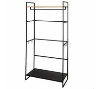 AKTIVE Max Home 18438 - Armadio aperto, 83 x 39 x 167 cm, con asta appendiabiti, mensola, scarpiera e ganci laterali rimovibili, in acciaio e legno, max. 24 kg, spogliatoio, armadio camera da letto