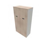 Armadio medio con ante in legno con serratura Tower Evo - Colore: Alcene, Ante: Tranché Olmo Tafira, Top e fianchi: Con Top