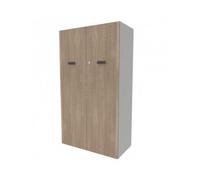 Armadio medio con ante in legno con serratura Tower Evo - Colore: Alcene, Ante: Tranché Rovere Bruges, Top e fianchi: Senza Top