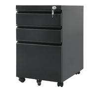 Maclean Armadio metallico sottopiano con serratura nera MC-850 su ruote